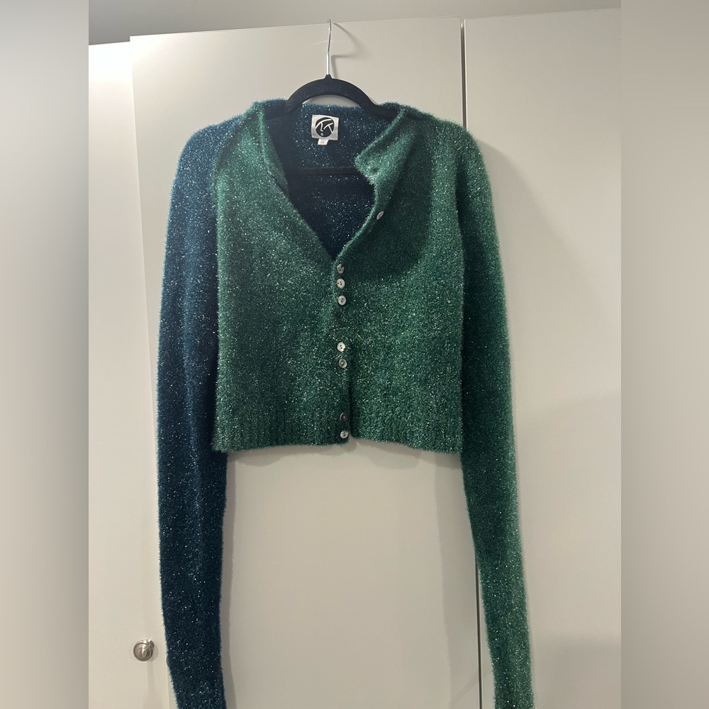 GREEN/BLUE SPARKLY SWEATER